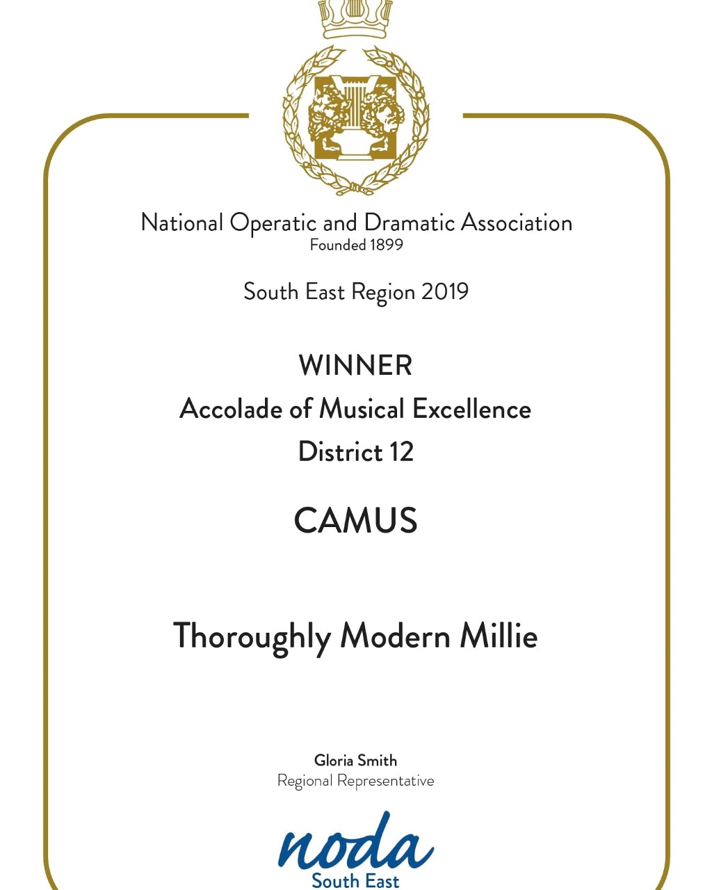 Thorougly Modern Millie NODA Award